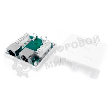 Розетка компьютерная Hyperline, 2x RJ45, кат. 6, экр., 26х62,3 мм (ВхШ), белый, (SB1-2-8P8C-C6-SH-WH)