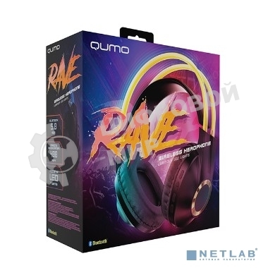 Беспроводные/проводные наушники QUMO Party Rave BT 0078 золотой, накладные, Bluetooth + проводной, до 10 ч
