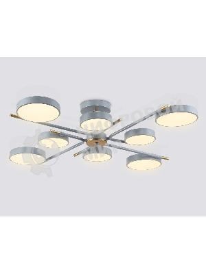 Люстра светодиодная на штанге Ambrella light FL516339/8 GR/CP серый/медь 120W 3000-6000K D850*170 (без ПДУ)