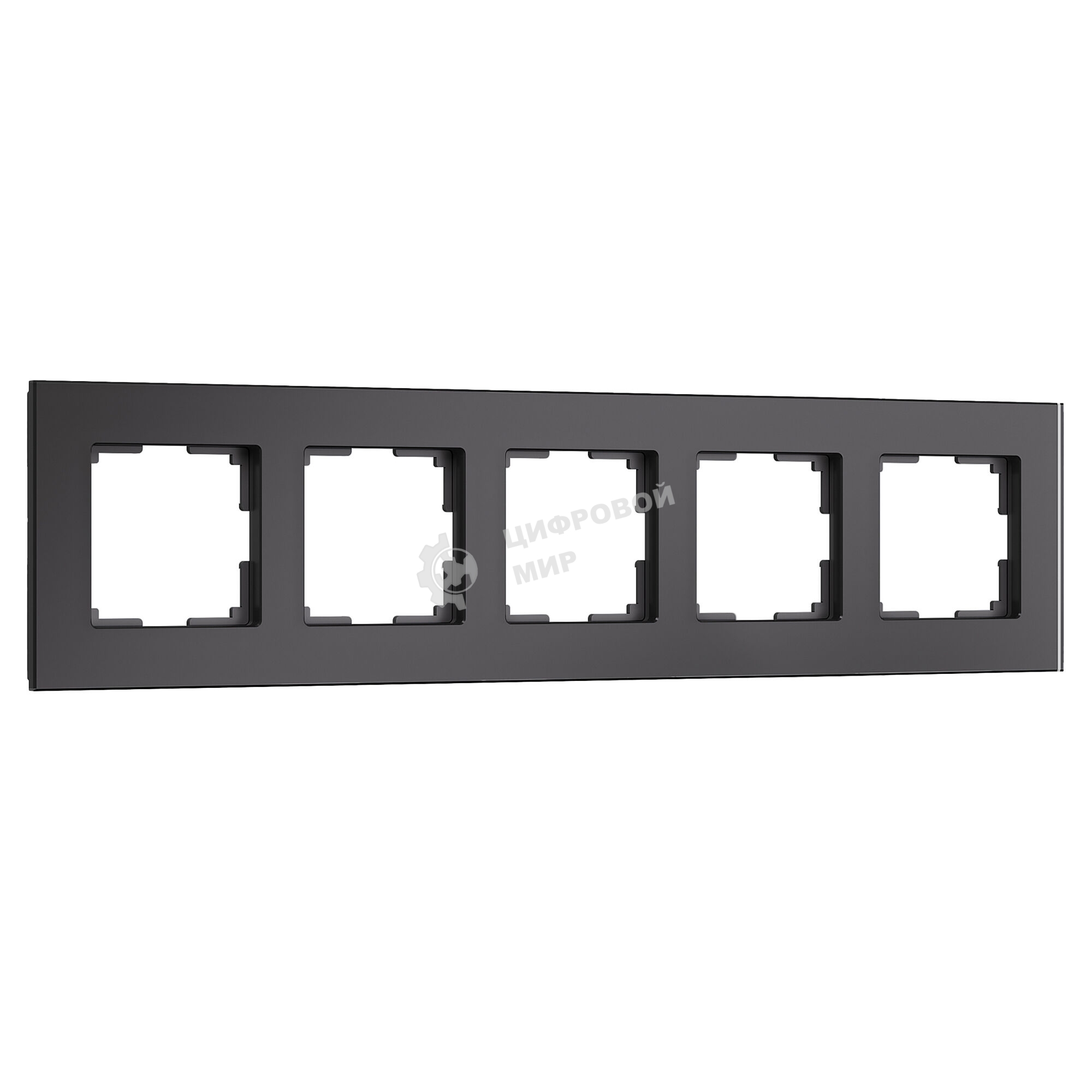 Рамка на 5 постов Senso (черный, стекло soft-touch) W0053108