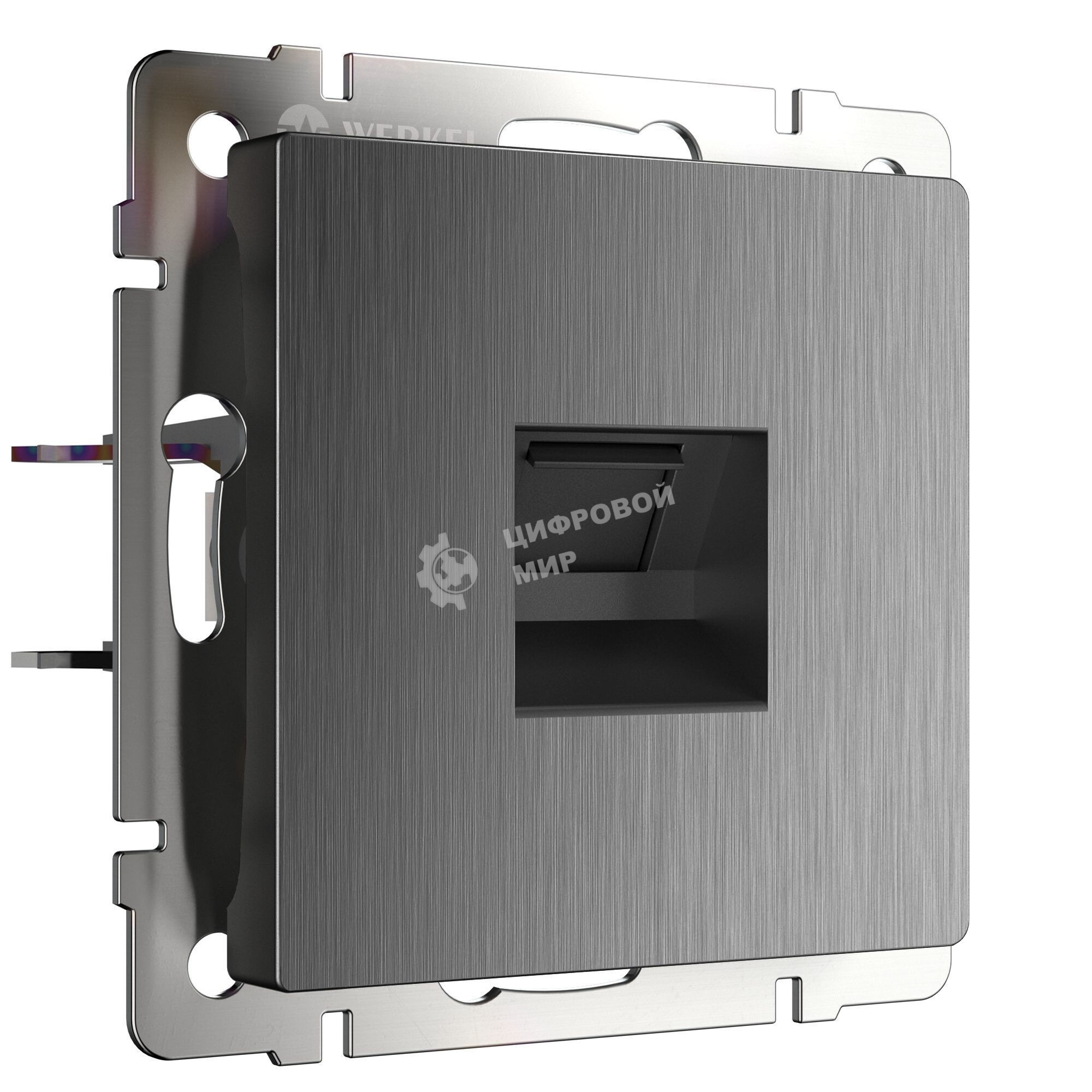 Розетка Ethernet RJ-45 (графит рифленый)