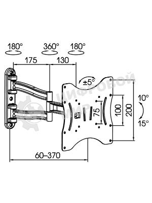 Кронштейн для телевизора Kromax TECHNO-3 белый 15