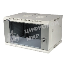 Шкаф коммутационный Lanmaster (TWT-CBWPG-6U-6X4-GY) 6U 600x400 мм пер. дв. стекл 60 кг серый