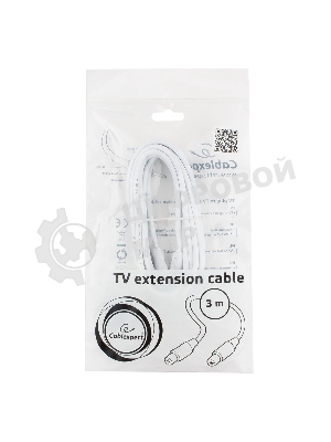 Кабель телевизионный Cablexpert CCV-515-W-3M, Coaxial M/F, белый, 3м