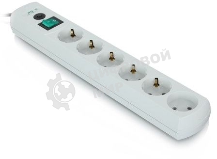 Сетевой фильтр Most RG 3 м, 6 розеток, белый, коробка