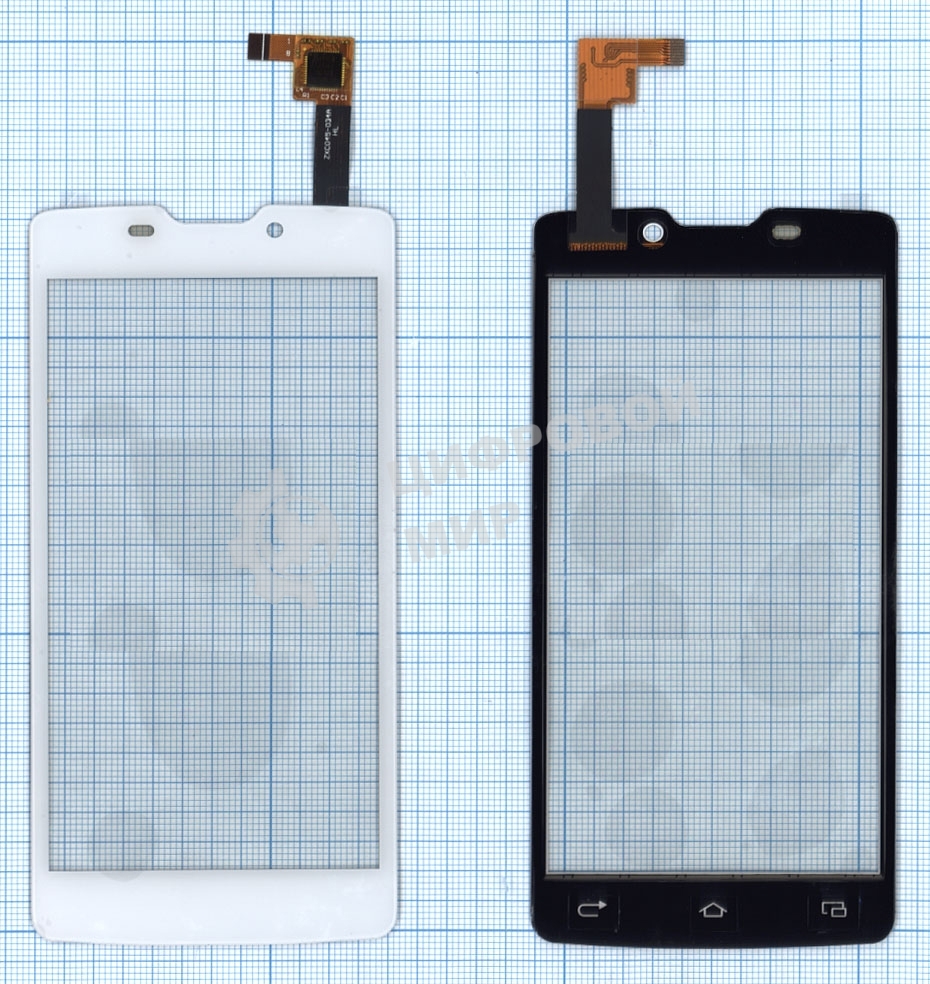 Сенсорное стекло (тачскрин) для DNS S4507, белое