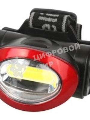 Фонарь налобный Camelion LED5382 черный/красный 3Вт лам.:светодиод. AAAx3 (13366)