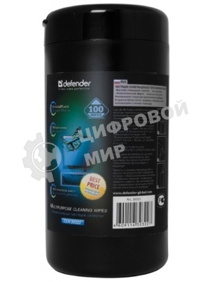 Чистящие салфетки Defender CLN ECO для экранов всех видов: ЭЛТ, ЖК, плазменными панелями/туба/100 шт/Россия