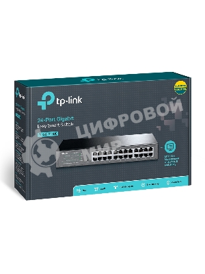 Коммутатор TP-Link SMB TL-SG1024DE 24-Port Gigabit Easy Smart Switch, 24 10/100/1000Mbps RJ45 ports, MTU/Port/Tag-based VLAN, QoS, IGMP Snooping
