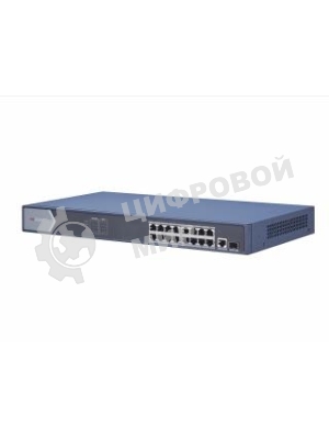 Коммутатор Hikvision DS-3E0518P-E, 16×1 Гбит/с PoE+ + 1×1 Гбит/с RJ45 + 1×1 Гбит/с SFP, неуправляемый