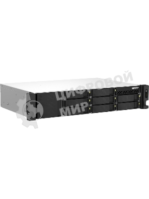 Сетевое хранилище SMB QNAP TS-873AeU-RP-4G NAS 8 HDD trays, 2x 2.5 GbE. 64-bit 4-core AMD V1500B 2,2 GHz, 4 Gb. RAM (1*4 Gb) up to 32Gb (2*16 Gb), 2 x M2 2280 (PCIe Gen3 x 1), 2xPSU W/o rail kit RAIL-B02