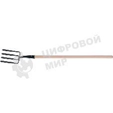 Вилы Россия 4-х рогие 190 х 220 мм широкий зуб, удлиненная тулейка 63804