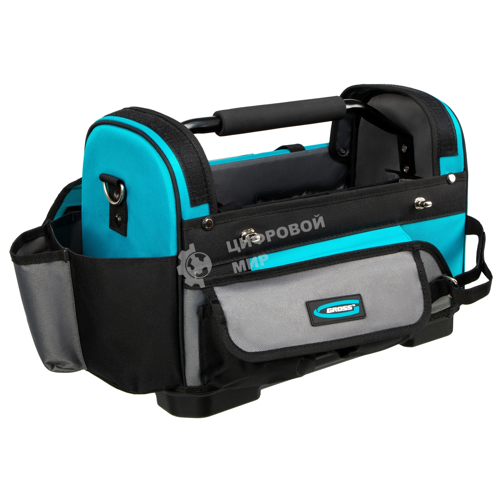 Переноска для инструмента Gross 400х225х300 мм, пластиковое дно, наплечный ремень