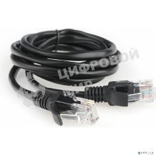 Патч-корд CCA light UTP Гарнизон PC-UTP-5e-1.5-BK кат.5e, 1.5м, литой, многожильный черный