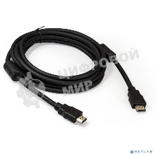 Кабель HDMI Exegate EX287724RUS EX-CC-HDMI2-3.0F (19M/19M, v2.0, 3м, 4K UHD, Ethernet, ферритовые кольца, позолоченные контакты)