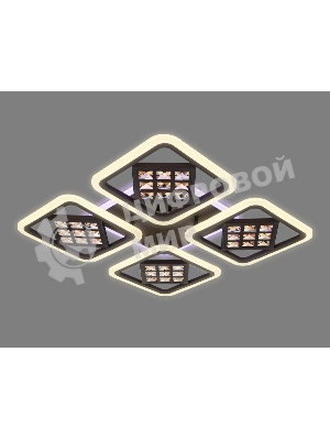 Светильник Ambrella light FA287/4 CF/TI кофе/янтарь 116W 750*750*80 (ПДУ РАДИО 2.4G)