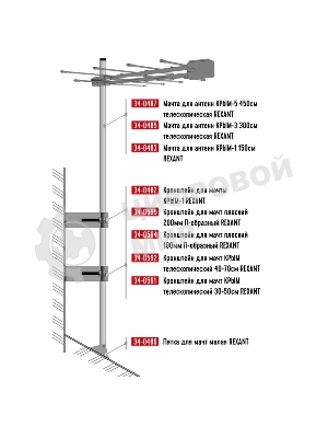 Пятка для мачт малая Rexant