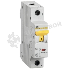 Выключатель автоматический однополюсный ВА47-60M 6А C 6кА MVA31-1-006-C IEK