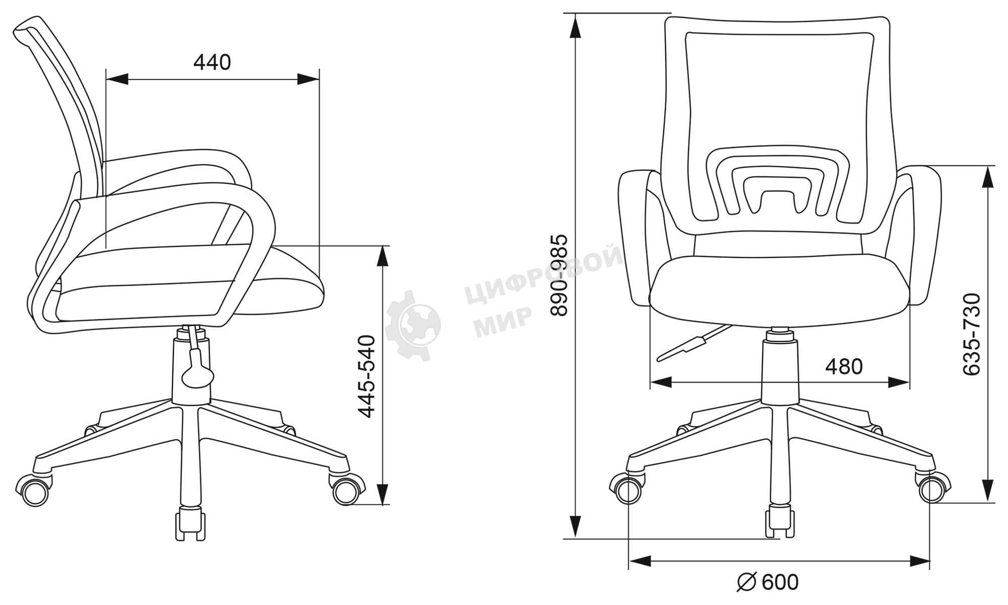 Кресло компьютерное Бюрократ CH-W695NLT TW-05N TW-10N темно-синий, сетка/ткань, крестовина пластик, пластик белый