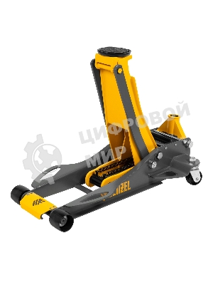 Домкрат гидравлический подкатной Denzel 3 т, 75-500 мм, быстрый подъем, низкий подхват, проф.