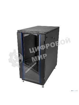 Шкаф телекоммуникационный напольный 18U (600x800) дверь стекло, черный (ШТК-М-18.6.8-1ААА-9005)