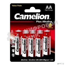 Батарейки Camelion Plus Alkaline BL8 LR6 (LR6-BP5+3, 1.5В) (8 шт. в уп-ке)