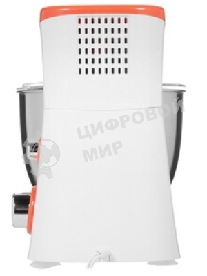 Миксер стационарный Endever Sigma-25, 1000 Вт., планетарный, многофункциональный, стальная чаша 3,5 л., регулировка скорости, белый/красный