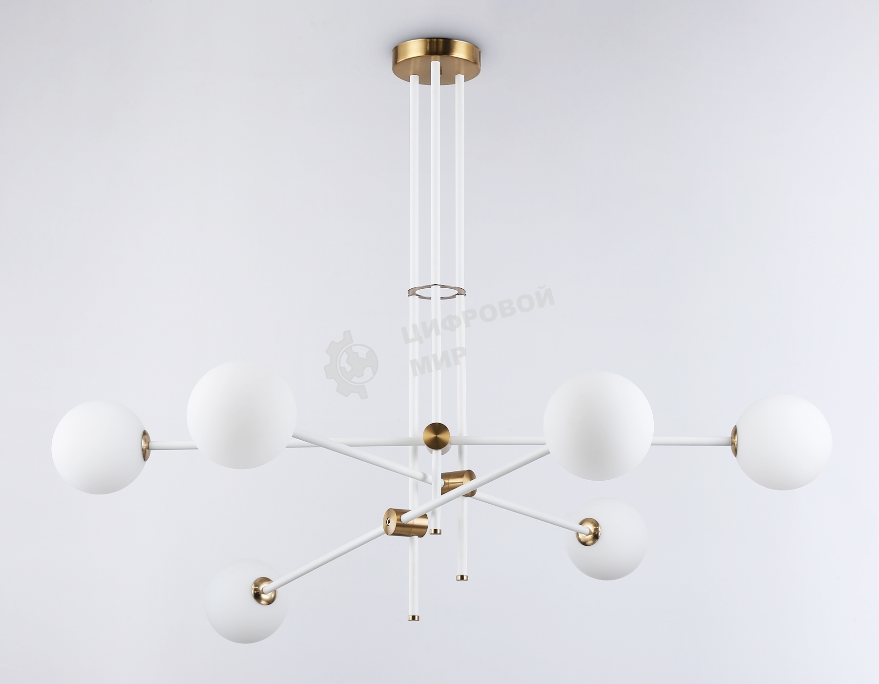 Светитльник Ambrella Light TR2521/6 WH/BS белый/латунь G9/6 max 10W D970*750