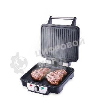 Гриль контактный электрический Centek CT-1463 1800 Вт, 2 жаровни 280х230 мм, антипригар, нагрев 240 гр, нерж отдел