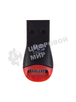 Кард-ридер Rexant 18-4110/черный-красный/SD/microSD/microSDHC/USB 2.0/пластик