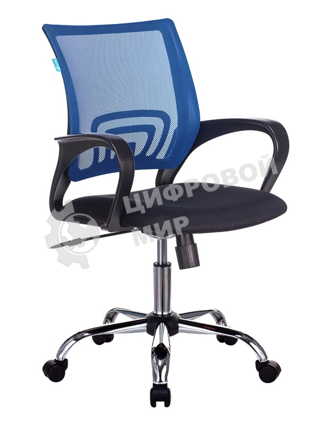 Кресло компьютерное Бюрократ CH-695N/SL/BL/TW-11 спинка сетка синий TW-05, сиденье черный TW-11, крестовина хром