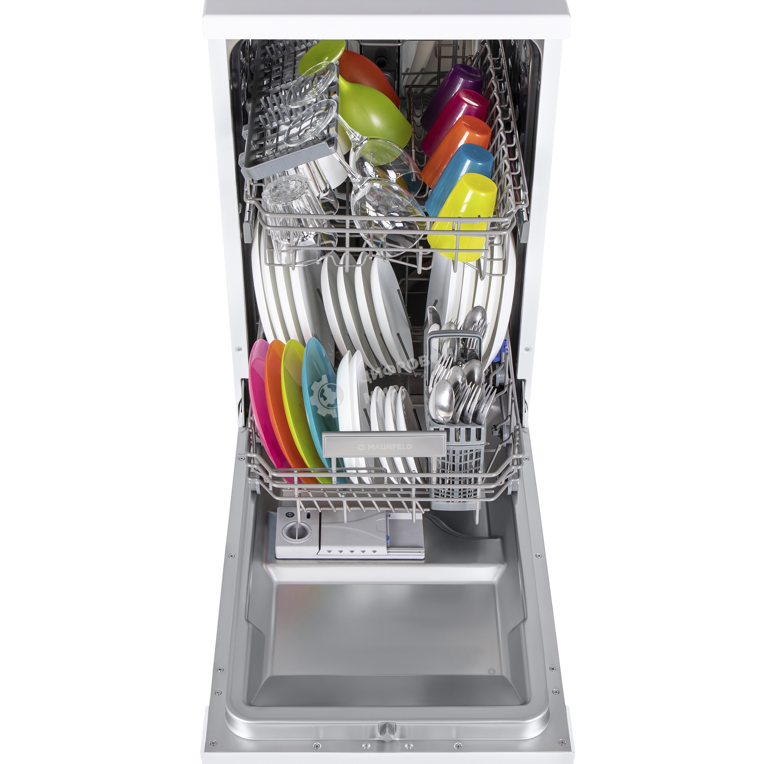 Посудомоечная машина Maunfeld MWF08S, белый, 44.8 см, 9 компл., 49 дБ, класс A+