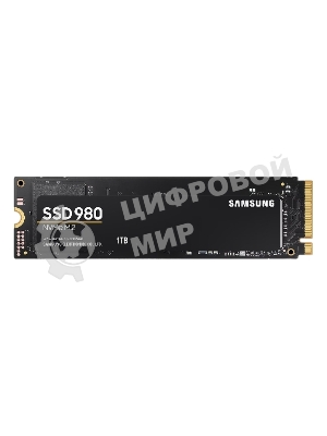 Накопитель SSD Samsung 980, 1000Gb, PCIe 3.0 x4, M.2 2280, NVMe, R/W 3500/3000