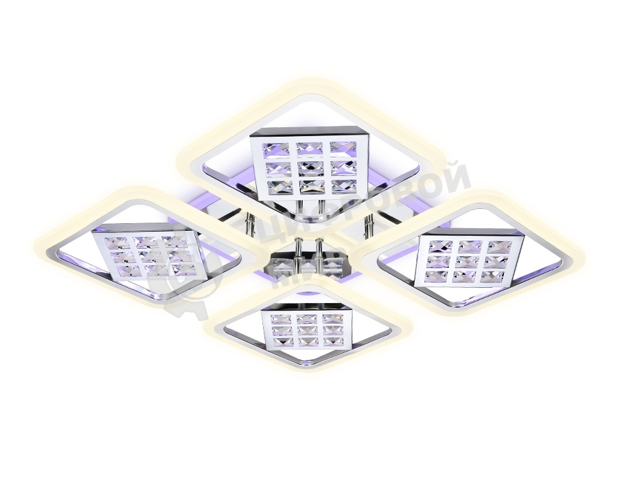 Светильник Ambrella light FA288/4 CH хром 116W 750*750*80 (ПДУ РАДИО 2.4G)