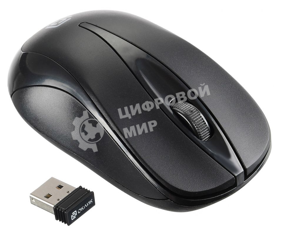 Мышь беспроводная Oklick 675MW черный, 800 dpi, радиоканал, USB, кнопки - 3
