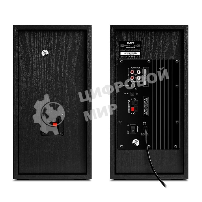Акустическая система 2.0 SVEN MC-20, черный, мощность 2x45Вт (RMS), FM-тюнер, USB/microSD, дисплей, пульт ДУ, Bluetooth, Optical SVEN MC-20, черный, акустическая система 2.0, мощность 2x45Вт (RMS), FM-тюнер, USB/microSD, дисплей, пульт ДУ, Bluetooth, Opti