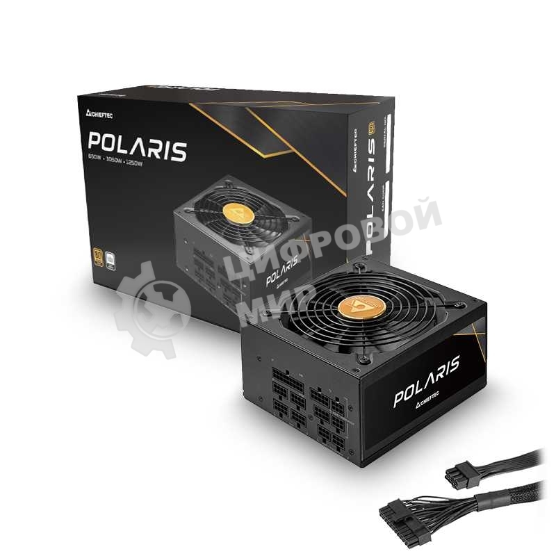 Блок питания Chieftec Polaris PPS-1050FC, 1050Вт, 80 PLUS Gold, 140мм, модульный, черный