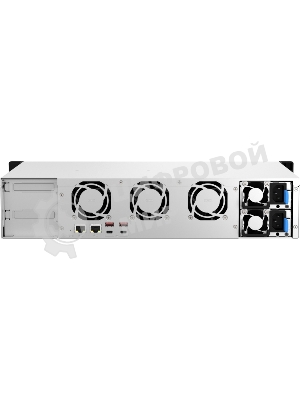 Сетевое хранилище SMB QNAP TS-873AeU-RP-4G NAS 8 HDD trays, 2x 2.5 GbE. 64-bit 4-core AMD V1500B 2,2 GHz, 4 Gb. RAM (1*4 Gb) up to 32Gb (2*16 Gb), 2 x M2 2280 (PCIe Gen3 x 1), 2xPSU W/o rail kit RAIL-B02