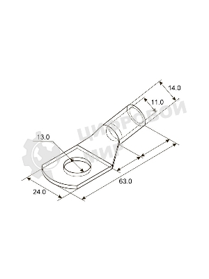Наконечник Rexant ТМЛ 50–12–11 (50 мм² - Ø 12 мм) ГОСТ 7386-80 (в упак. 5 шт.)