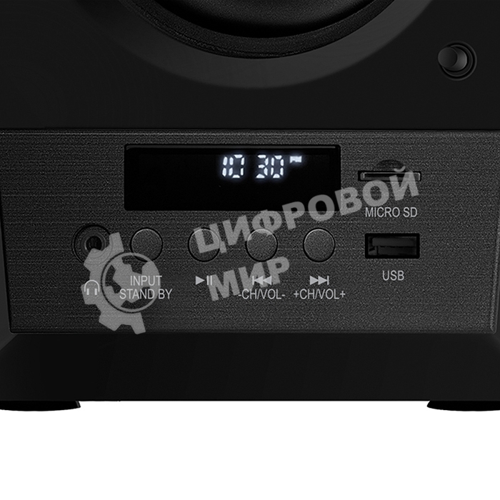 Акустическая система 2.0 SVEN MC-20, черный, мощность 2x45Вт (RMS), FM-тюнер, USB/microSD, дисплей, пульт ДУ, Bluetooth, Optical SVEN MC-20, черный, акустическая система 2.0, мощность 2x45Вт (RMS), FM-тюнер, USB/microSD, дисплей, пульт ДУ, Bluetooth, Opti