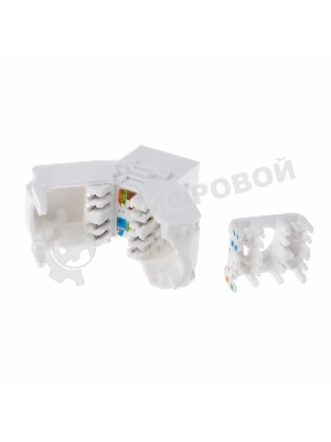 Модуль Rexant Keystone Jack RJ-45(8P8C), UTP неэкранированный, cat.5e, тип 90 градусов, самозажимной, белый