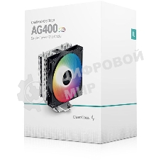 Кулер для процессора DEEPCOOL AG400 LED черный, 120 мм, алюминий/медь, 2000 об/мин, 31.6 дБ, 4 pin, 220 Вт, 150 мм