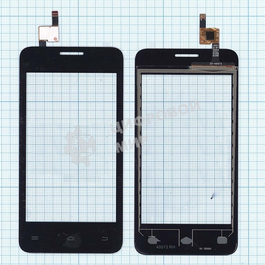 Сенсорное стекло (тачскрин) для Fly FS404 Stratus 3, черное