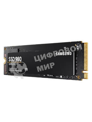 Накопитель SSD Samsung 980, 1000Gb, PCIe 3.0 x4, M.2 2280, NVMe, R/W 3500/3000