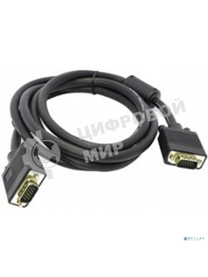 Кабель монитор - SVGA card (15M -15M) 10м 2 фильтра ExeGate позолоченные разъемы, экранирование