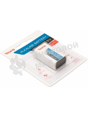 Батарея Buro Alkaline 6LR61 9V (1шт) блистер