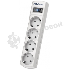 Сетевой фильтр Pilot mini 1.8 м, 4 розетки, белый, коробка