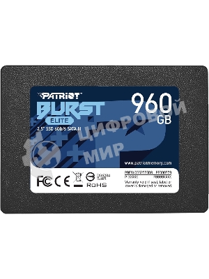 Накопитель SSD Patriot Burst Elite, 960Gb, SATA, 2.5