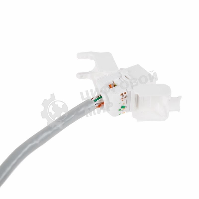 Модуль Rexant Keystone Jack RJ-45(8P8C), UTP неэкранированный, cat.5e, тип 90 градусов, самозажимной, белый