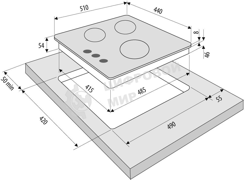 Газовая варочная поверхность Krona GALILEO 45 BL Газовая варочная поверхность